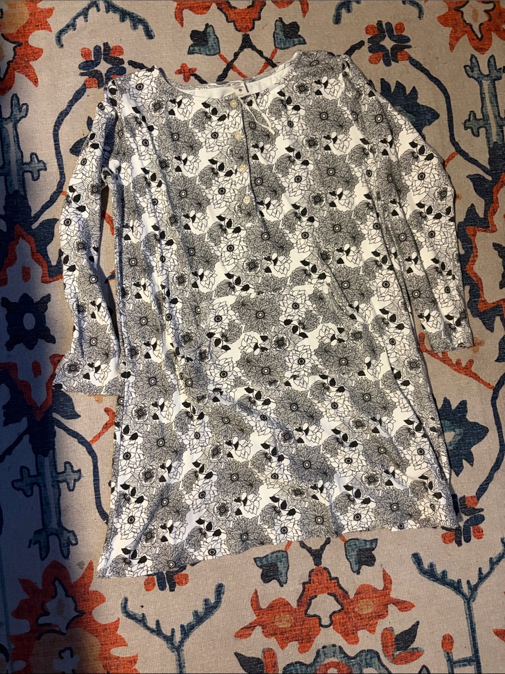 kate quinn Black & White Floral Mini Skirt